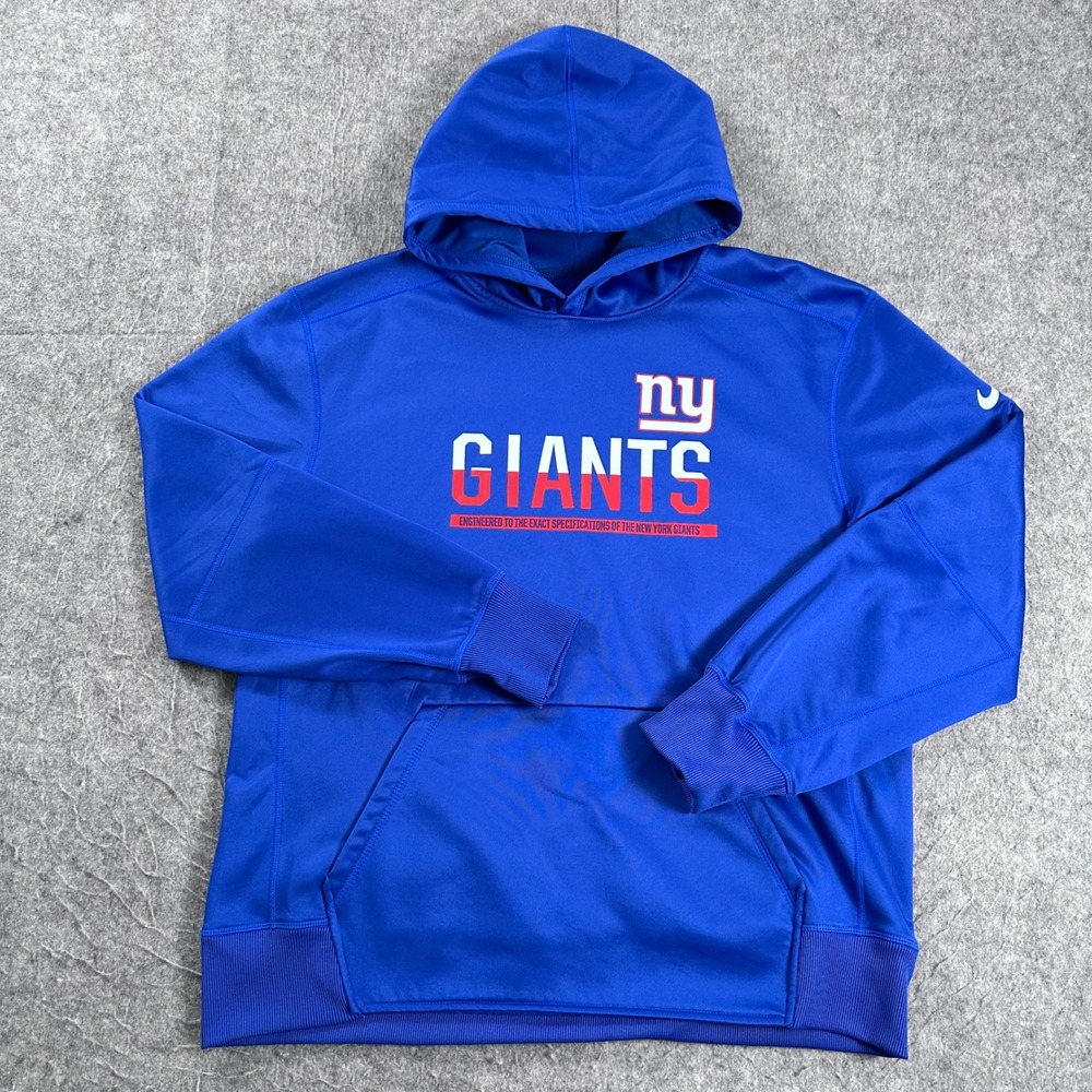 Nike NFL New York Giants Hoodie Mens Medium Blue Pullover Sweatshirt